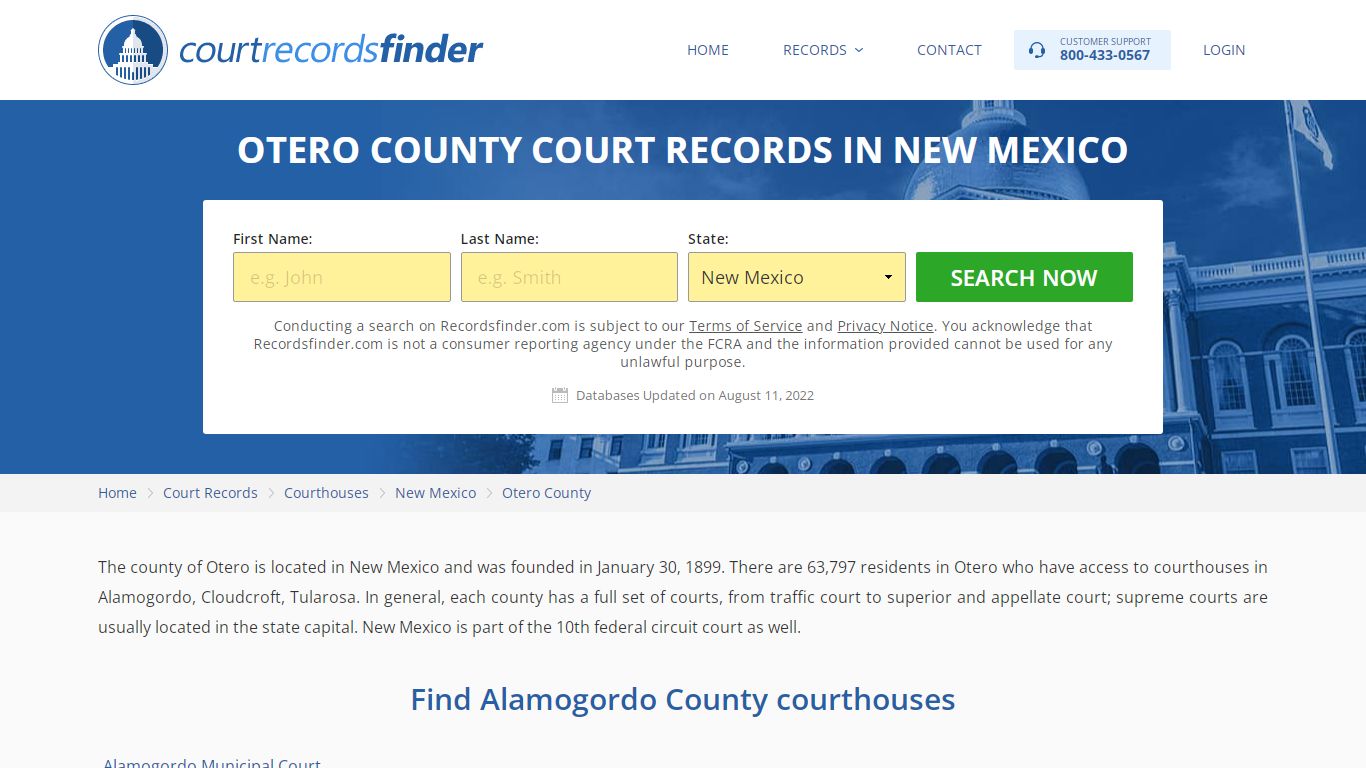 Otero County, NM Court Records - Find Otero Courthouses