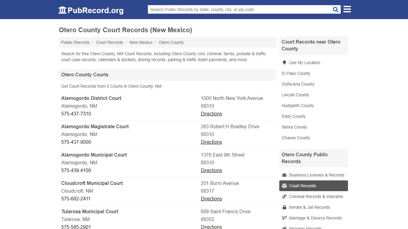 Free Otero County Court Records (New Mexico Court Records)