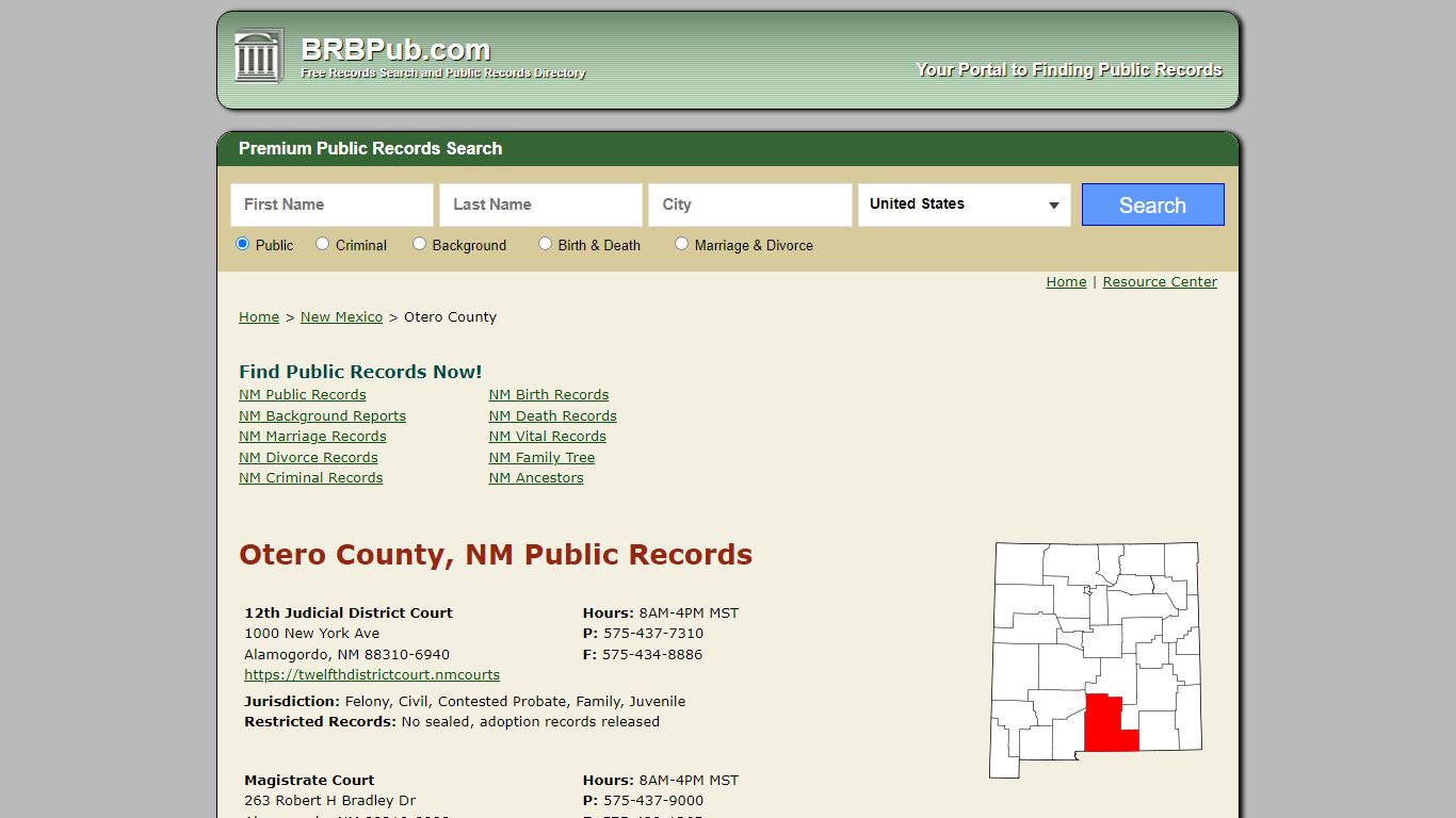 Otero County Public Records | Search New Mexico Government ...