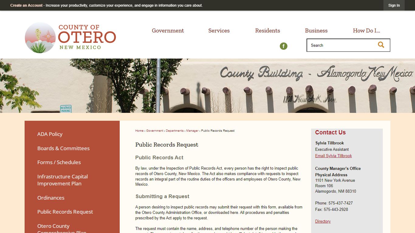 Public Records Request | Otero County, NM